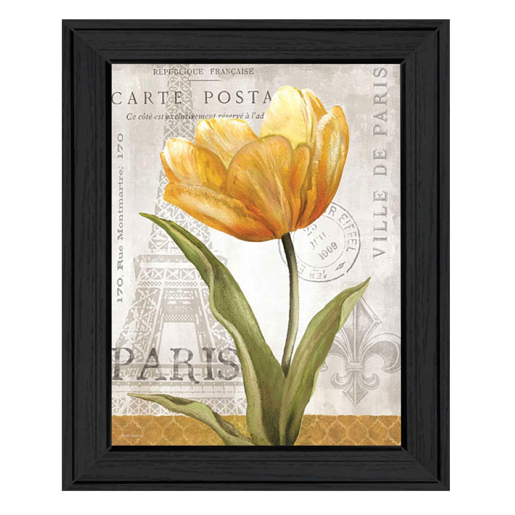 TrendyDecor4U Farmhouse "Golden Flower" Framed Print Wall Art by Ed